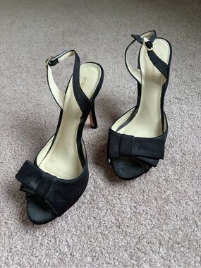 🌹 BCBGMAXAZRIA - Black Heels - Size 8 - Bow (NEW: $191 FROM TAG)